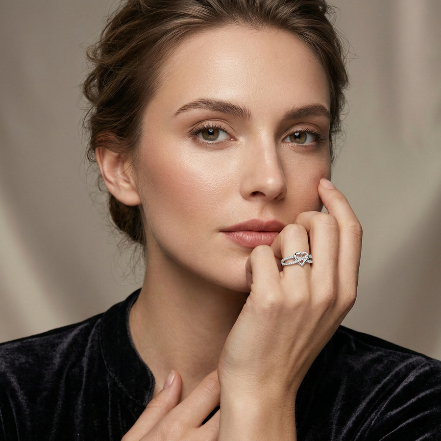 Infinity Heart Ring — dainty ring, view 4