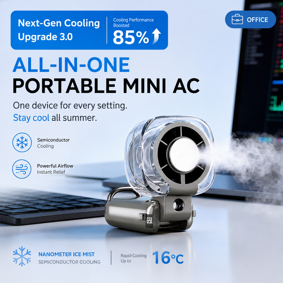 ALL| Arctic Mist desk mode portable mini AC office