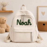 Off-White corduroy backpack with Noah knitted in green wool