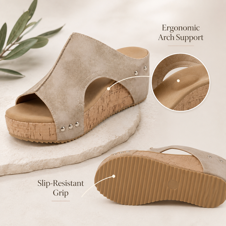Sienna Wedge Slip-Ons - arch antislip