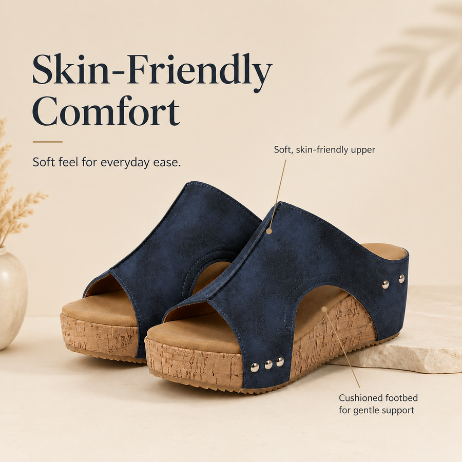 Sienna Wedge Slip-Ons - skin friendly