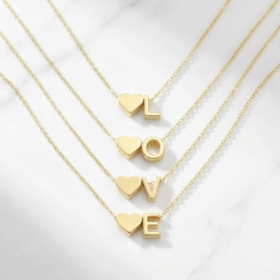 Heart Initial Necklace