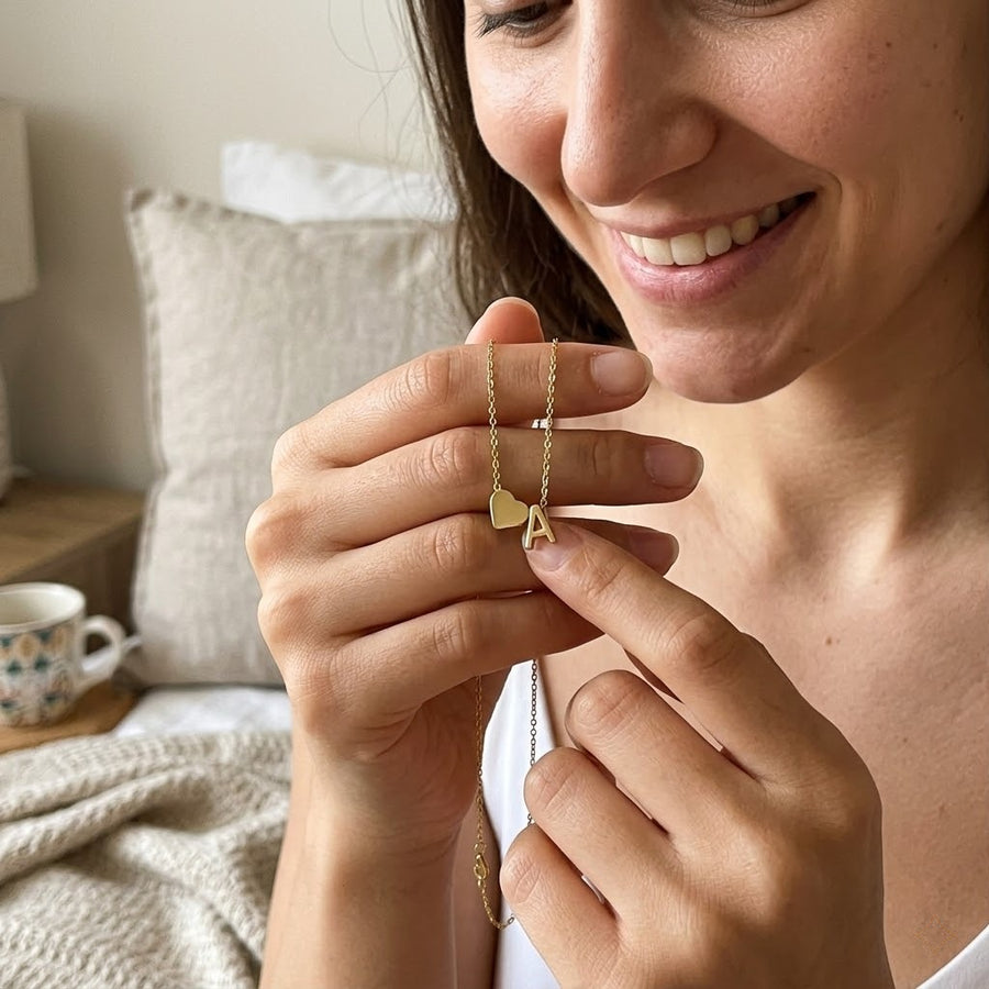 Heart Initial Necklace