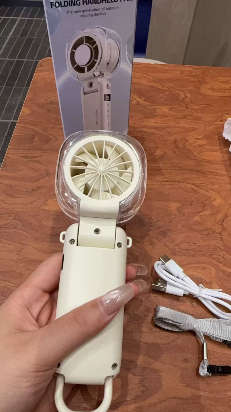 Customer photo — Arctic Mist fan unboxed with Type-C cable and lanyard