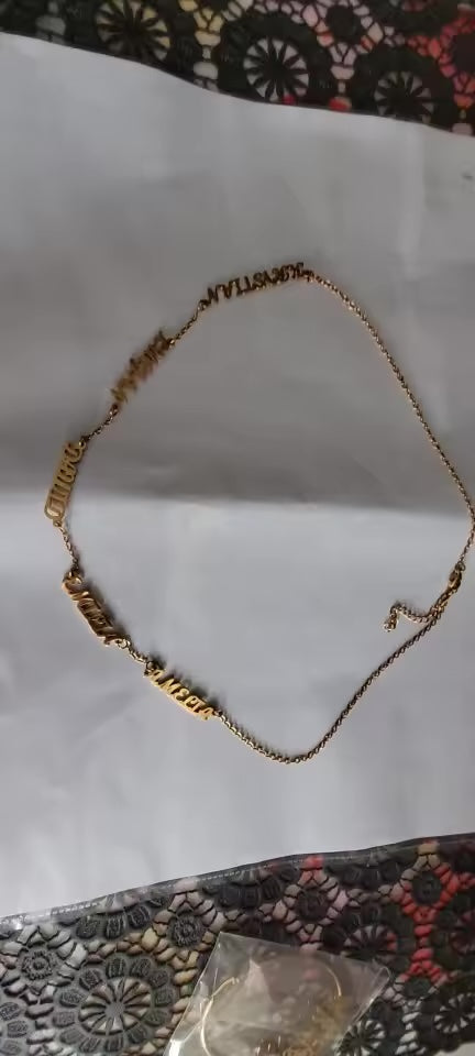 Customer photo — personalized name necklace