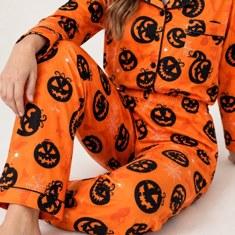 Review photo from Jess T. wearing the Pumpkin Dreams pajama set