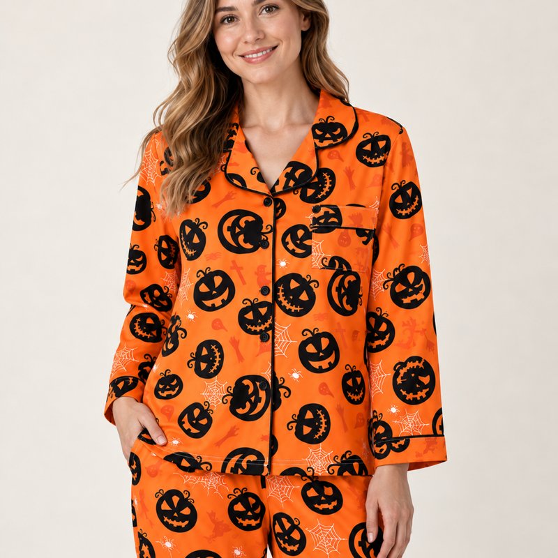 Review photo from Olivia C. wearing the Pumpkin Dreams pajama set