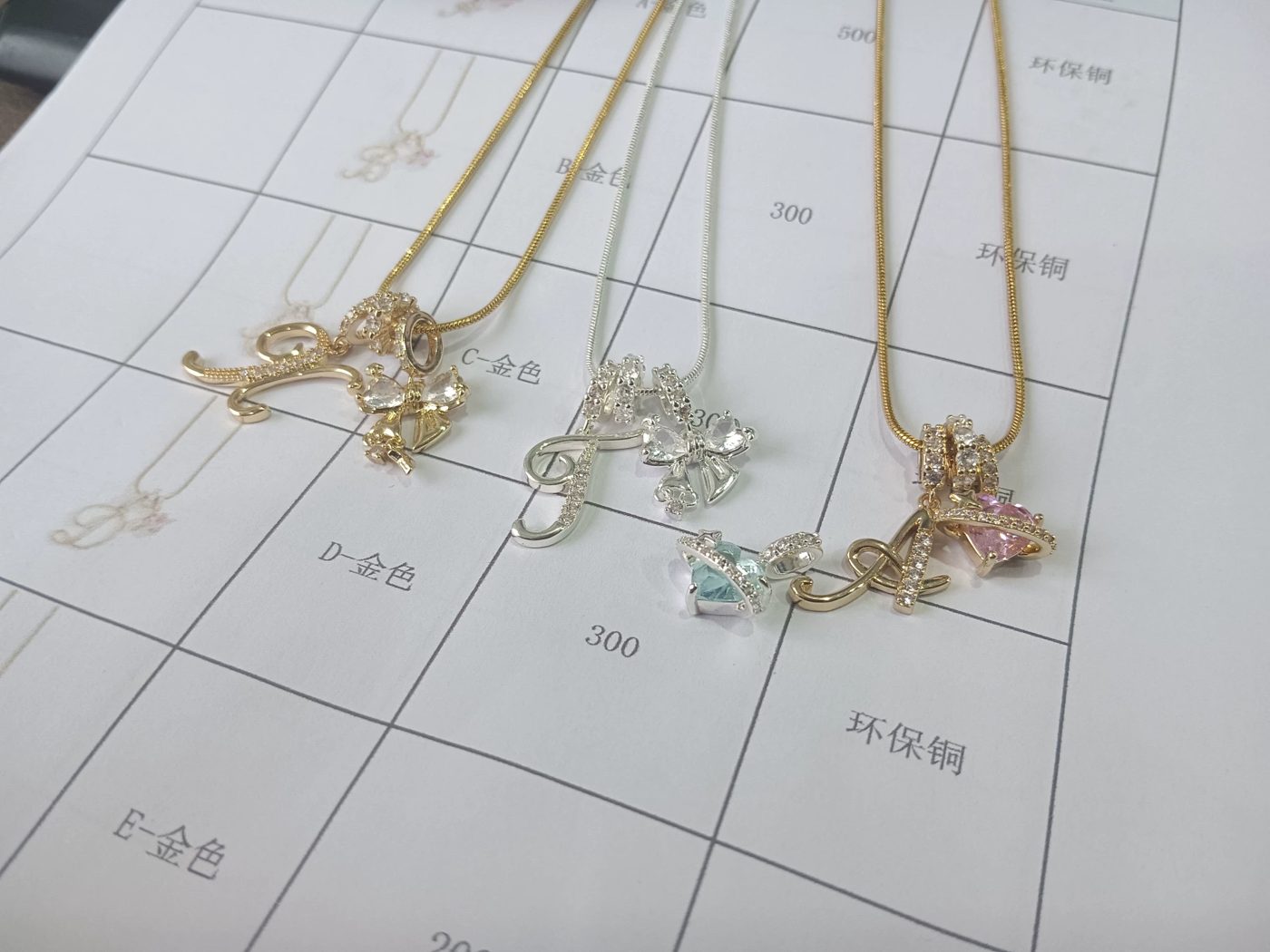 Unedited photo of the sparkle initial necklace, 4 of 7